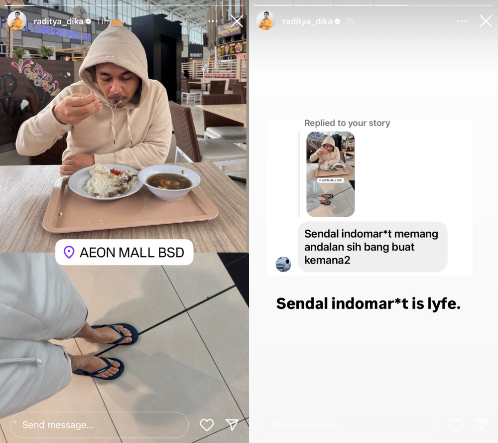 Raditya Dika cinta sandal jepit padahal gaji ratusan juta [instagram]